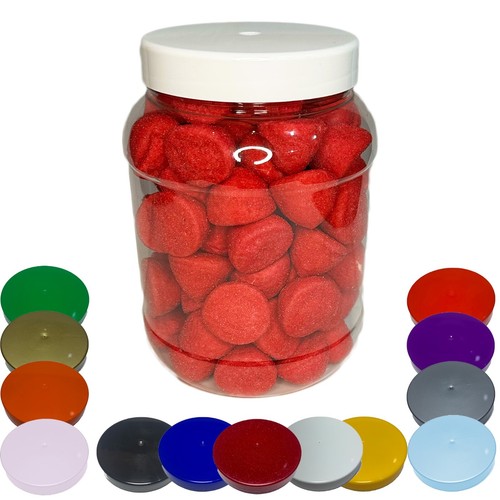 Round plastic storage jars - round,