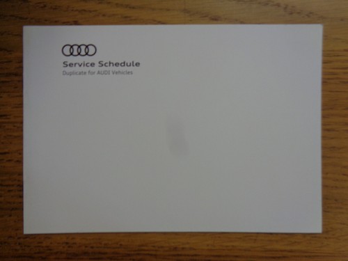 Audi service history book - service,