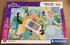 Disney Princess Supercolor Glitter Princess-104 Pieces-Jigsaw Puzzle for Kids