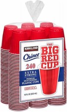 Kirkland Signature Chinet 18oz 532ml Red American Plastic Party Cups 240 Pack