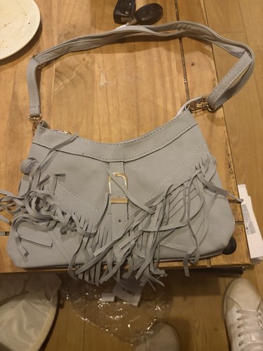 Ladies grey fringe tassel - ladies,