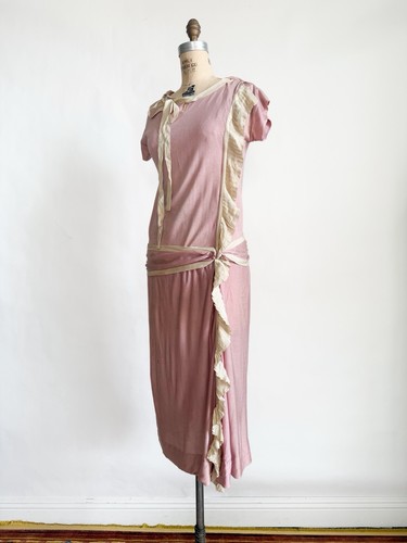 Vintage 1920s pink jersey - pink, knit