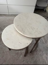Nesting Side Table Faux Marble