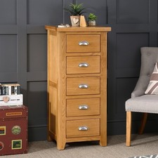 Cheshire Oak 5 Drawer Tallboy