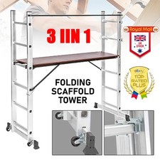 3 Way Combination Ladder Scaffold Aluminium Stair Step Work Platform Ladder UK