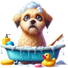 Brown Shitzu Vinyl Sticker