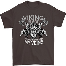 Viking Blood Odin Valhalla Norse Mythology Mens T-Shirt 100% Cotton
