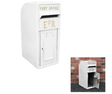 Cast Iron ER Royal Mail Post Box Postal Box Cream British Mailbox
