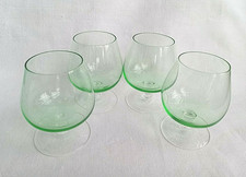 Set of 4 Coup Green Glass