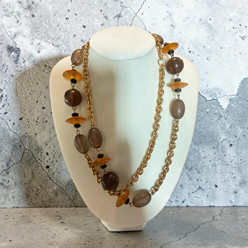Layered gold tone cable chain - tone,