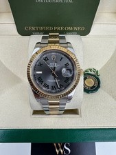 ROLEX  DATEJUST  41MM WIMBLEDON 18K AND STEEL  BOX AND PAPERS