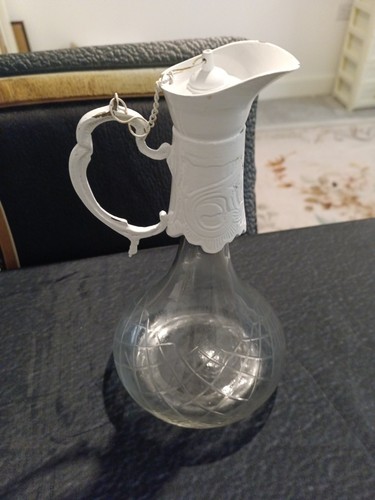 Antique glass decanter with - decanter,