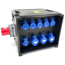 PCE MERZ Power Distribution Box 63Amp 400V 5 Pin 3 Phase IP44 Distro RCD/MCB