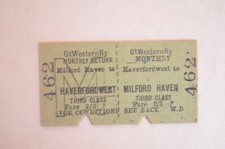 Railway Ticket GWR Milford Haven to Haverfordwest 3rd