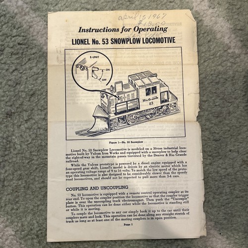 Lionel instructions operating - instructions,