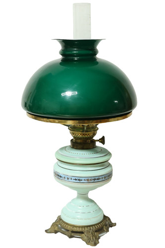 Old oil lamp table - old,