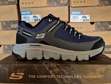 SKECHERS MENS SHOES BLUE MEMORY FOAM TRAIL GRIP TRAINERS SKETCHERS NAVY UK 6 12