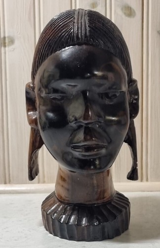 Vintage carved wooden - wooden, bust