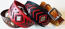 Leather Fishbone Stitch Saluki Collar Afghan Collar Whippet Greyhound Dog Collar