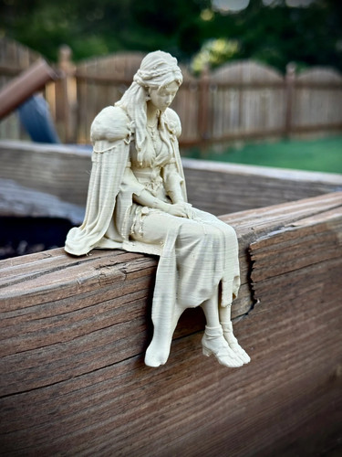 Freyja sitting edge statue - sitting,