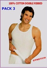 3 MENS VESTS 100%COTTON DOUBLE