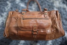 River Island Tan Leather Vintage Hobo  Bag. double zip