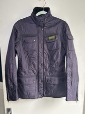 Barbour Purple Quilted Jacket Women’s Size 10 (missing Belt)