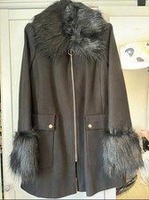 Miss Selfridge Black Faux Fur