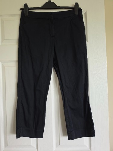 Ladies navy cropped chino