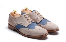 Loake Light Grey Suede & Denim