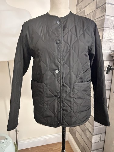 Black quilted button - quilted, button-down