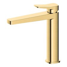 RAK Petit Mid Height Brushed Gold Modern Basin Mixer Tap Brushed Gold