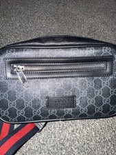 GUCCI Leather-Trimmed GG Supreme Monogrammed Coated-Canvas Belt Bag