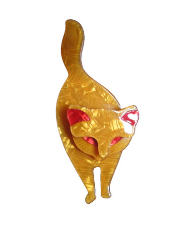 Lea stein cat brooch - stein,