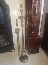 Vintage Brass Fireside Companion Set 4 Pieces