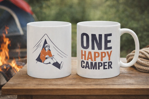 Camping mug gift one - gift, happy