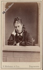 BAYSWATER CDV LADY BRAIDED HAIR IN MOCK WINDOW SETTING VICTORIAN FASHION #D4519