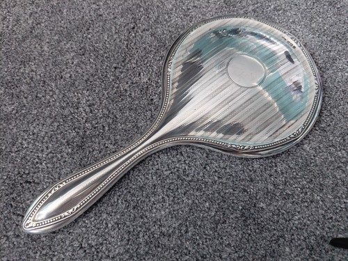Vintage silver hand mirror - silver,
