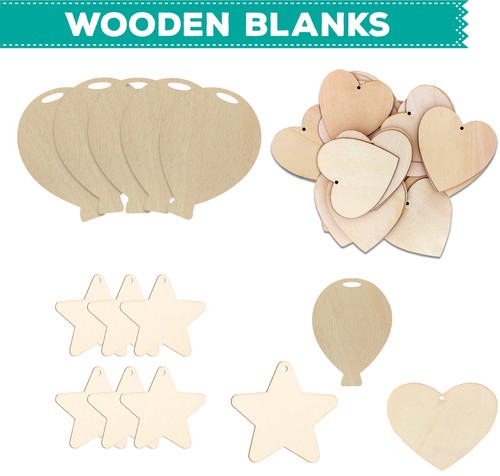 Wooden craft shapes with holes - wooden,