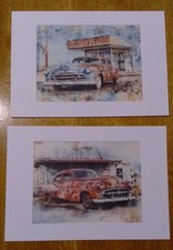 Set of 2 USA vintage cars
