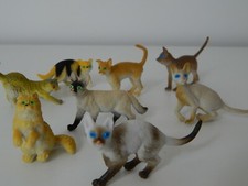8 Mini plastic Cats! Educational! Small. 5 cm! Party bag toys! Animals!