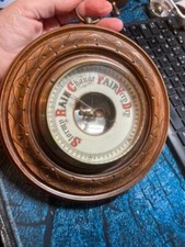 Victorian/Edwardian JULIUS GISCHARD?  Wooden Aneroid Barometer Enamelled Dial