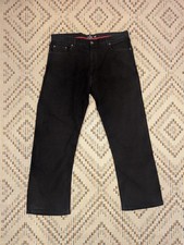 M&S Blue Harbour Trousers Mens W36 L29 Black Luxury Italian Moleskin Emmetex