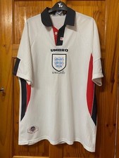 Vintage Umbro England 1997-1999 Home Football Shirt 1998 FIFA World Cup Size XL
