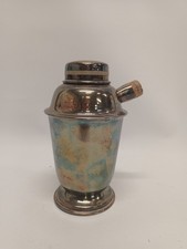 Art Deco Vintage Cocktail Shaker Red Plato Made in England 7" Tall