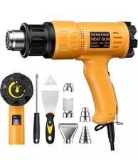 SEEKONE 2000W Professional Hot Air Gun 50℃- 600℃ Variable Temperature Heat Gun,