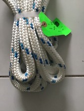 rope polyester double braid size 18mm length 14 metres white & blue new unused