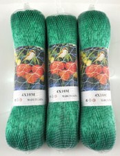 3x Green Bird Netting Pond Garden Fruit Cage Veg Plant Fine Nylon Mesh 4m x 10m