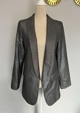 Helene Berman London Women's Metallic Silver Blazer Size 12 Excellent Condition