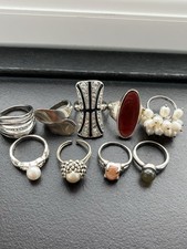 Lot of 9 Vintage Costume Rings
